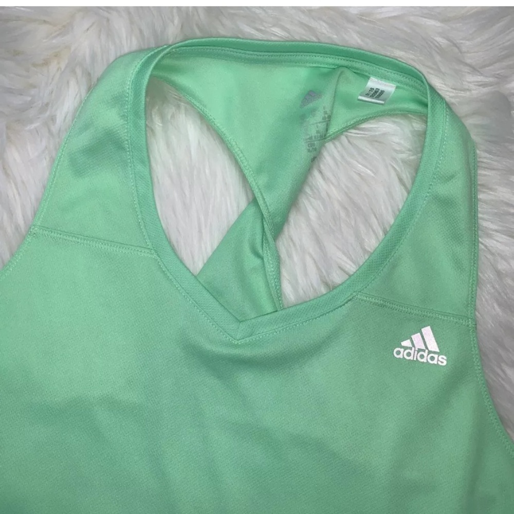 ADIDAS Neon Green Razorback Twist Back Tank - Picture 2 of 7